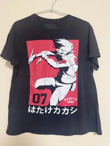 구제 의류 NARUTO 나루토 하타케 카카시 T셔츠 L 사이즈 블랙
