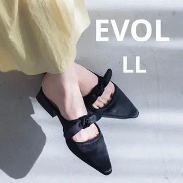 EVOL 이볼 뮬 리본 새틴 스틸레토 LL 블랙