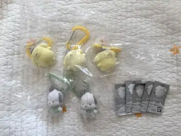 산리오 캐릭터즈 컬러풀 카라비너 마스코트 참 폼폼푸딩 포차코