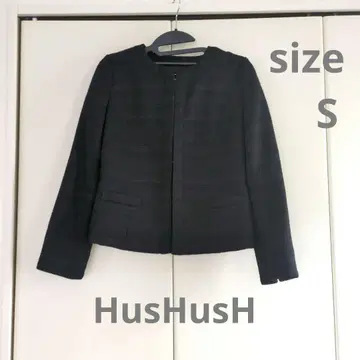 HusHusH 블랙 노카라 자켓 포멀