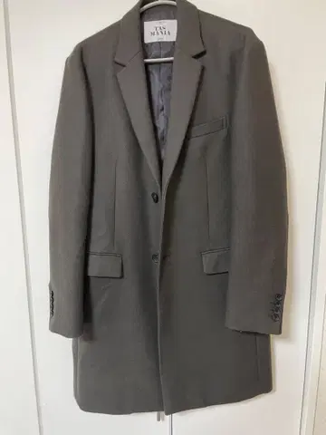 [새상품급] 체스터 코트 S TASMANIA 120s 울 100% 그레이