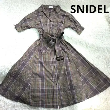 택 포함 미사용 스나이델 코튼 셔츠 원피스 organic M