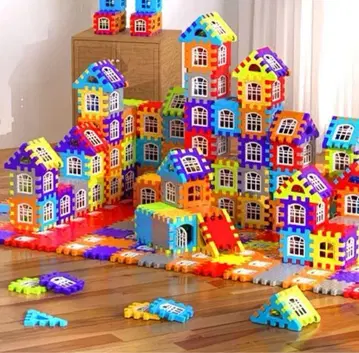 컬러풀한 집 모양 블록 세트