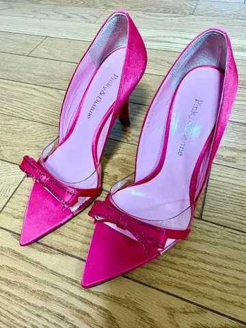 핑크 새틴 스틸레토 하이힐