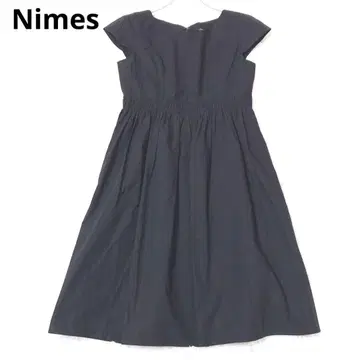 님 원피스 블랙 무릎 기장 플레어 면 일본제 포멀 세레모니