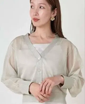 SNIDEL 라메 시어 가디건