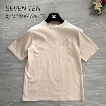 [ 컨디션 최상 ] SEVEN TEN SVT 자수 T셔츠 베이지 S