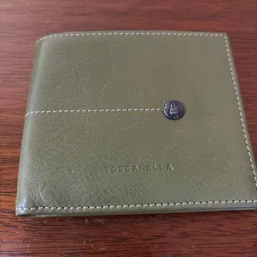 TOSCANELLA 블랙 가죽 이단 접이식 지갑 카드 케이스