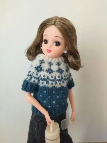 인형 니트 노르딕 스웨터(파랑) 리카짱 브라이스 옷 갈아입기 의류