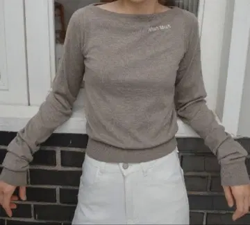 muahmuah 보트넥 슬림핏 니트