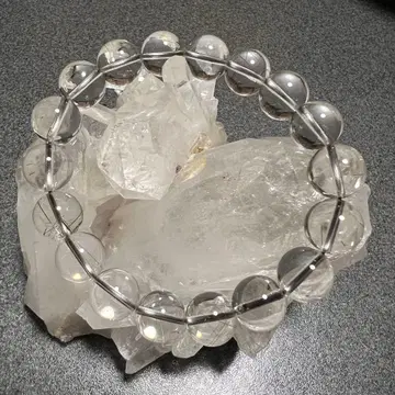 수정 실버 루틸 함유 금전운 업무운 심신 밸런스 개운 팔찌