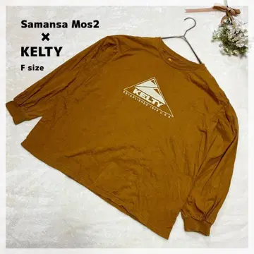 [ 사만사 모스모스 x 켈티 ] 로고 티셔츠 F 카멜 빅 루즈 캐주얼