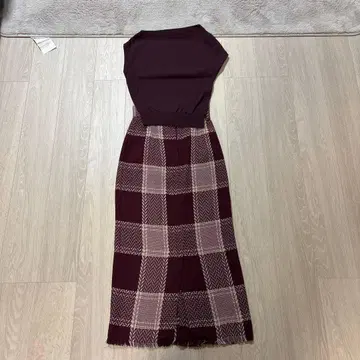 snidel 체크 무늬 스커트 셋업