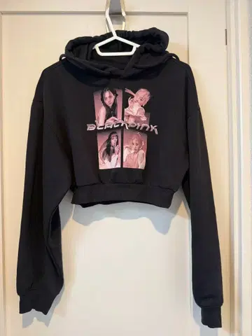 BLACKPINK 크롭 후드티 XS 블랙