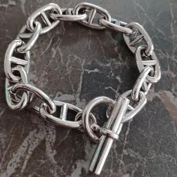 초와이드 실버 팔찌 체인 당크레 925 남성용 여성용 두꺼운