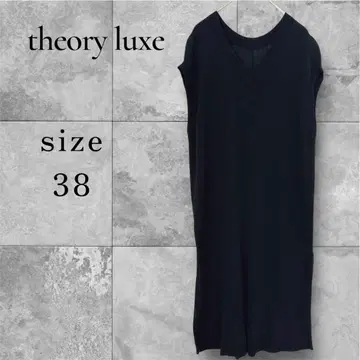 띠어리 럭스 슬리브리스 원피스 38 블랙 V넥 포멀 앤틱