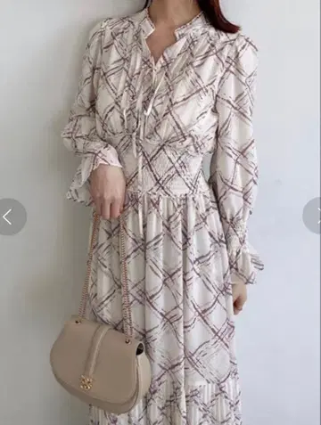 SNIDEL Sustainable 플리츠 체크 원피스