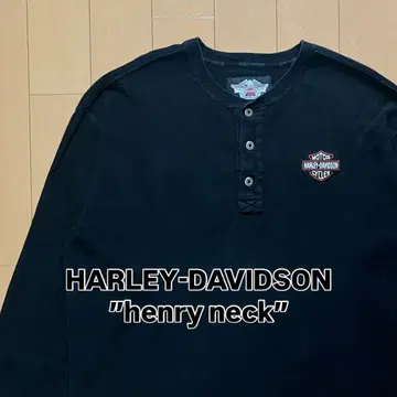 00s 할리데이비슨 헨리넥 롱T 긴팔 블랙 자수 L