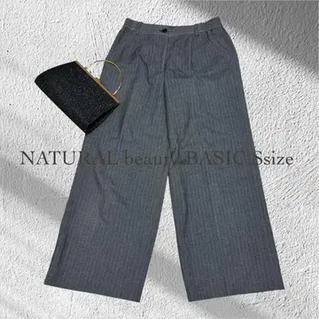 NATURALBEAUTYBASIC 그레이 와이드 팬츠 포멀 비즈니스