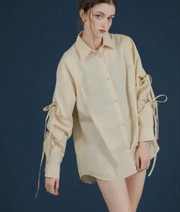 Mili affinity 브로드 리본 오버사이즈 블라우스 셔츠