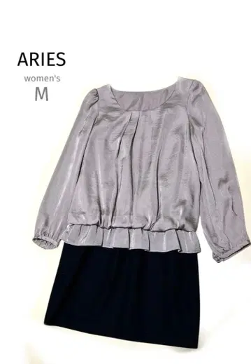 ARIES 여성용 M9 튜닉 포멀 원피스 광택 블랙 스커트