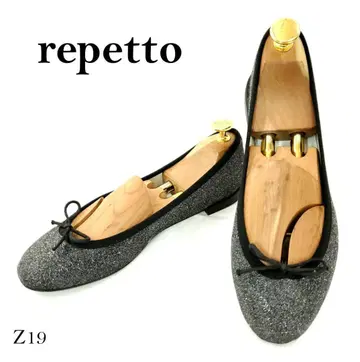 레페토 플랫슈즈 라메 리본 차콜 그레이 EU39