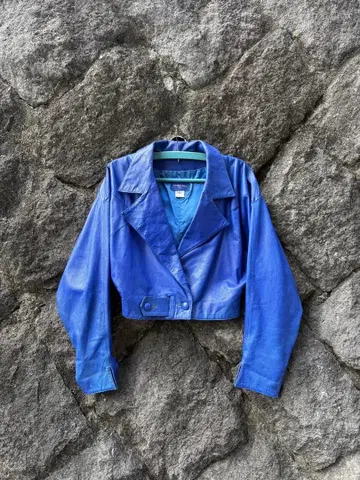 90s short leather jacket usa제