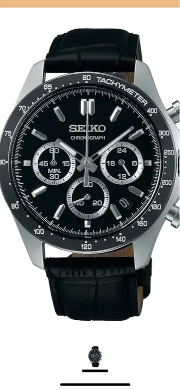 SEIKO 크로노그래프 손목시계 블랙