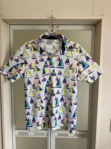 adidas 세일링 보트 패턴 피케 셔츠 남성용 L 사이즈