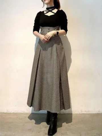 dazzlin 초커 개더 코르셋 원피스