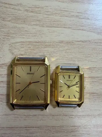 SEIKO 골드 아날로그 손목시계 2세트