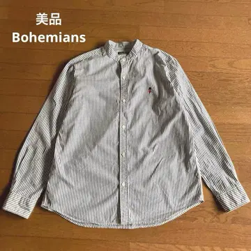 새상품급 Bohemians 보헤미안즈 밴드 카라 셔츠 사이즈 L 일본제