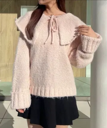 muguet sailor ribbon knit pink