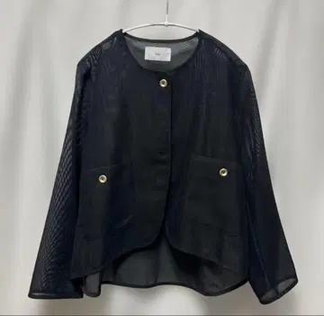 Vin 노카라 메쉬 자켓 블랙 라운드 헴 야마다야