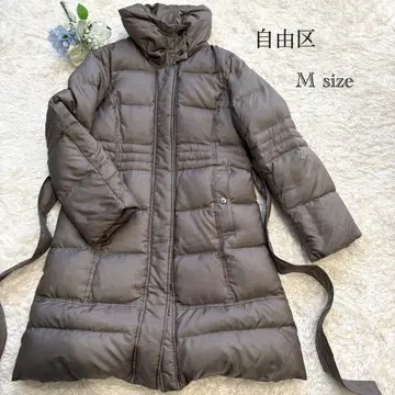 [자유구] 롱다운 코트 브라운 벨트 포함 M 사이즈