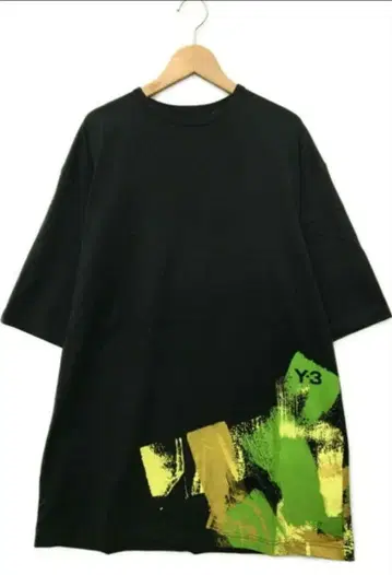 Y-3 블랙 아트 프린트 셔츠