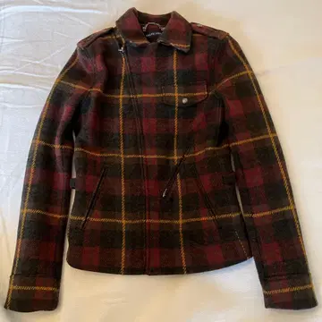 폴로 랄프로렌 체크 무늬 라이더 자켓