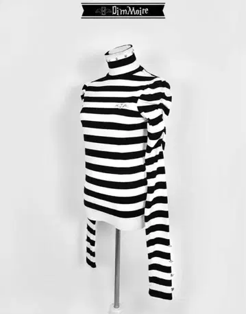 dimmoire 주름 니트탑 Stripe