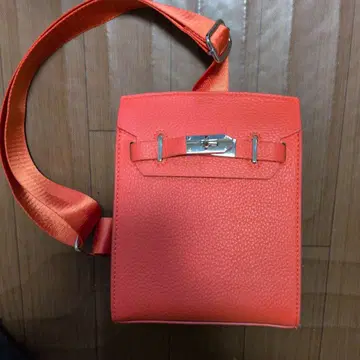 오렌지 가죽 숄더백 사선 크로스백