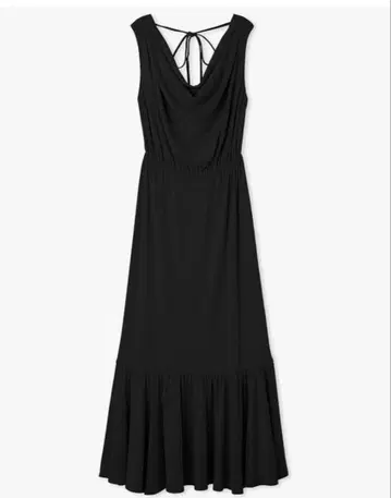 Snidel 드레이프 넥 컷 원피스 블랙