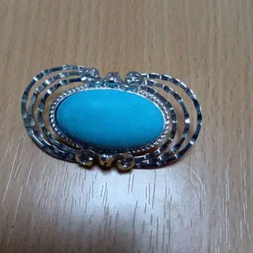 터콰이즈 스톤 실버 브로치
