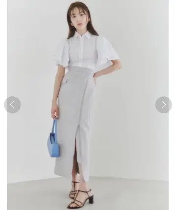 SNIDEL 프론트 지퍼 타이트 스커트 숏 팬츠 그레이