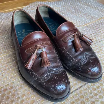 스코치 그레인 일본제 HIROKAWA 브라운 태슬 로퍼 1230