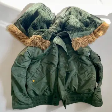 [ 알파인더스트리 ] n2b 자켓 판초 퍼 카키 S