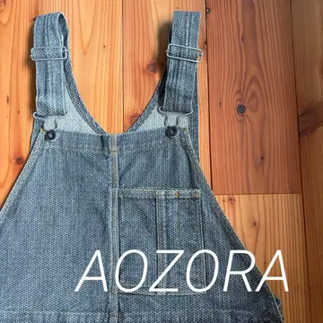 AOZORA(아오조라) 자수 데님 오버롤 L