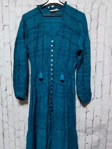 LOVESTITCH 틸 긴팔 셔츠 원피스 레트로