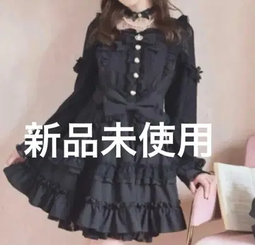 LIZLISA 티아라 리본 티어드 원피스 핑크 블랙