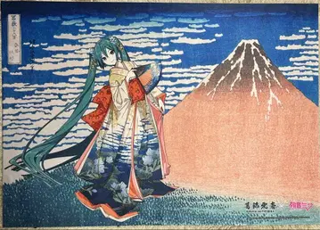 하츠네 미쿠 가쓰시카 호쿠사이 B2 천 포스터