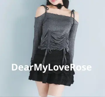 DearMyLoveRose 라메 시어 오프숄더 컷소