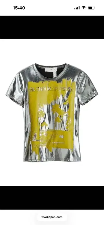 글렌마틴스 GLENNMARTENS H&M 메탈릭 프린트 T셔츠